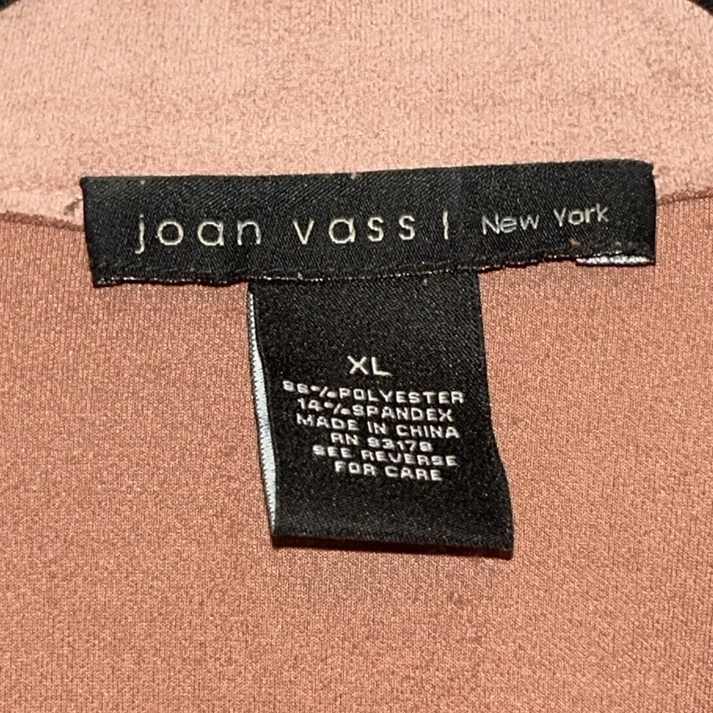 Joan Vass New York Women's Faux Suede Open Jacket/Cardigan XL Blush Pink